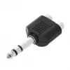 Adam Hall Connectors K4AYRF2JM3 Y-Adapter 2 x Cinch female auf 6,3 mm Klinke TRS male 