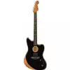 Fender American Acoustasonic Jazzmaster Ebony Fingerboard Black Westerngitarre (mit Tonabnehmer)