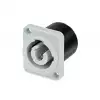 Neutrik NAC3MPB-1-WOT Einbaustecker, Power-Out, 3/16′′ Flachsteckzungen, grau, ohne Isolier-Trennwand