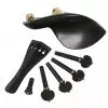 AN violin tailpiece set 4/4 a la Hill ebony, heart, gold fret, golden binding