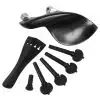 AN violin tailpiece set 4/4 a la Hill ebony, heart, black fret, nickel binding AN violin tailpiece set 4/4 a la Hill ebony, heart, black fret, nickel binding