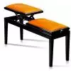 Grenada BG 4 double piano bench, gloss black, gold drubbing