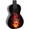 Korala PUC 30-010 Konzert Ukulele, Black With Flames